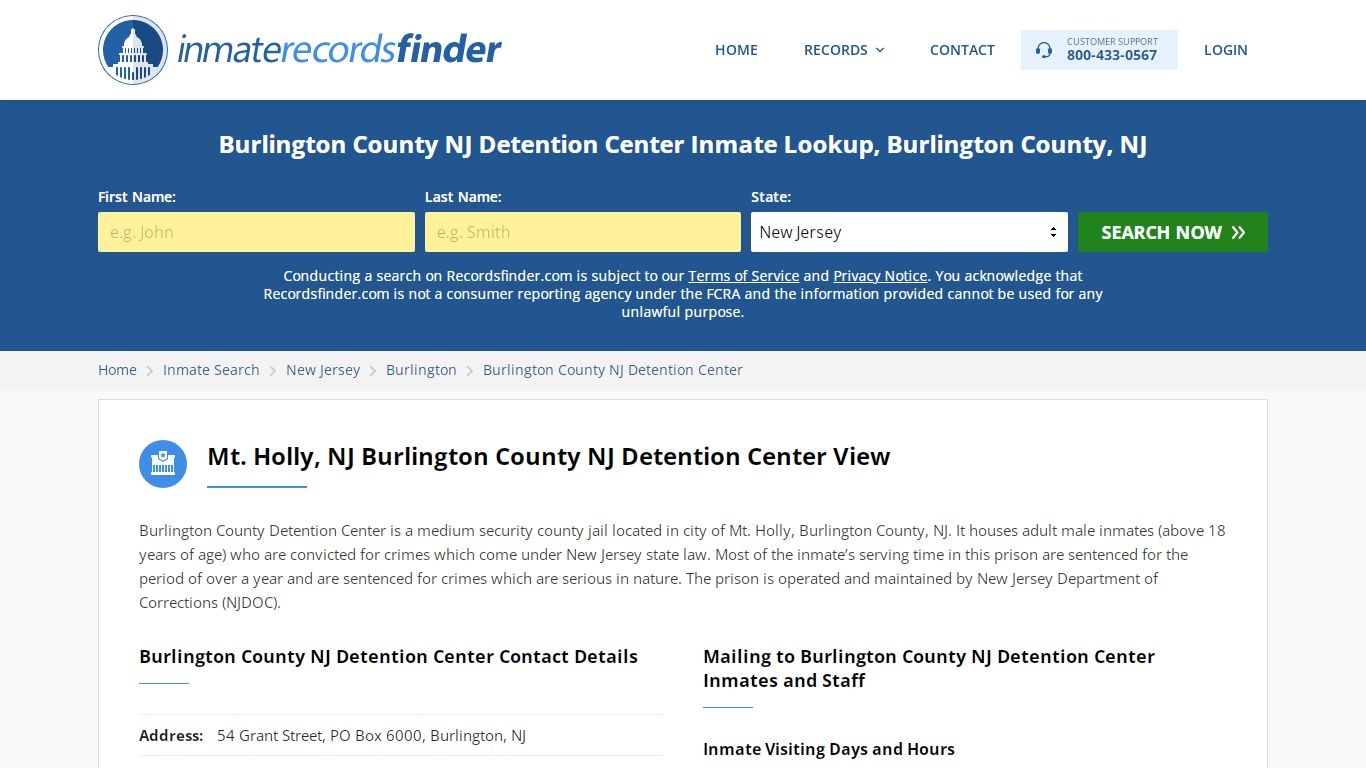 Burlington County NJ Detention Center Roster & Inmate ...