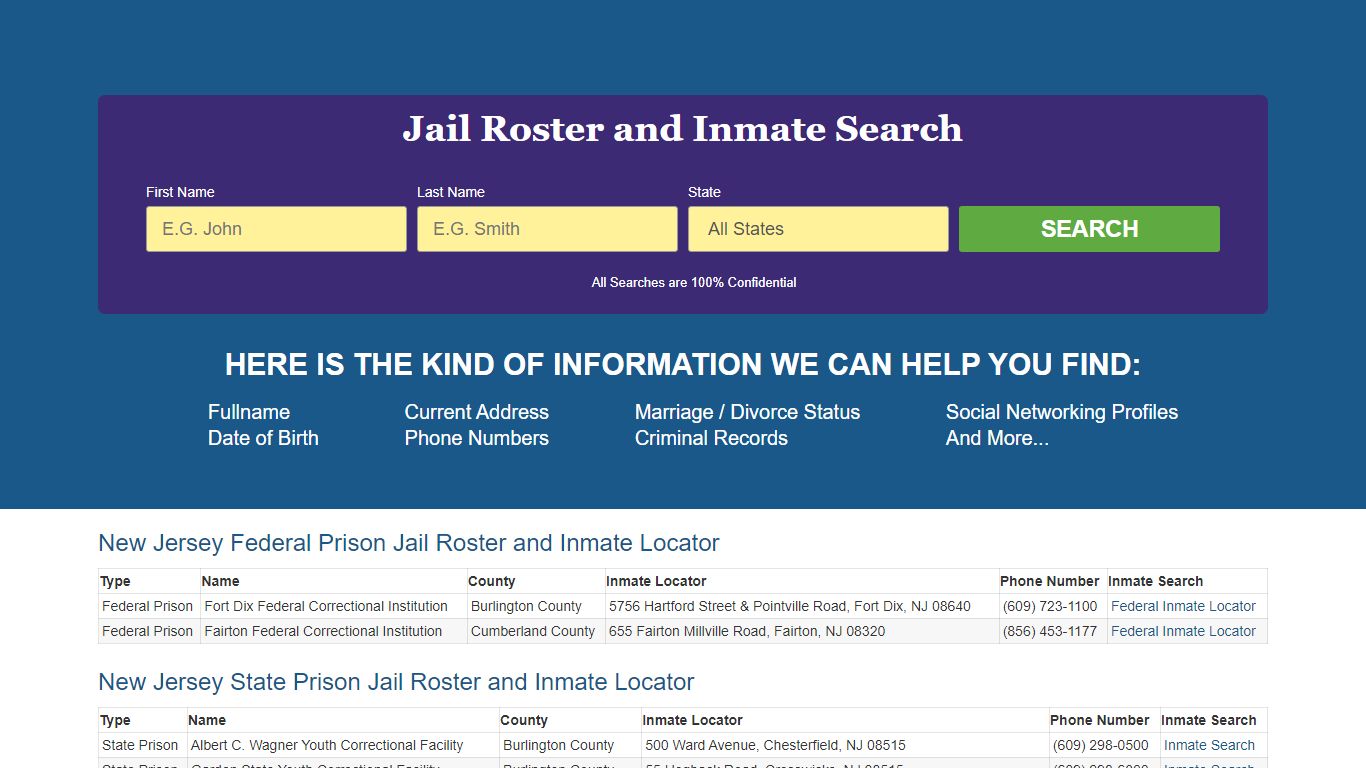 Jail Roster and Inmate Locator in New Jersey Search Online